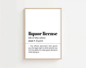 Liquor License Plakat - 21 x 29.7 cm (A4) - Nellastore
