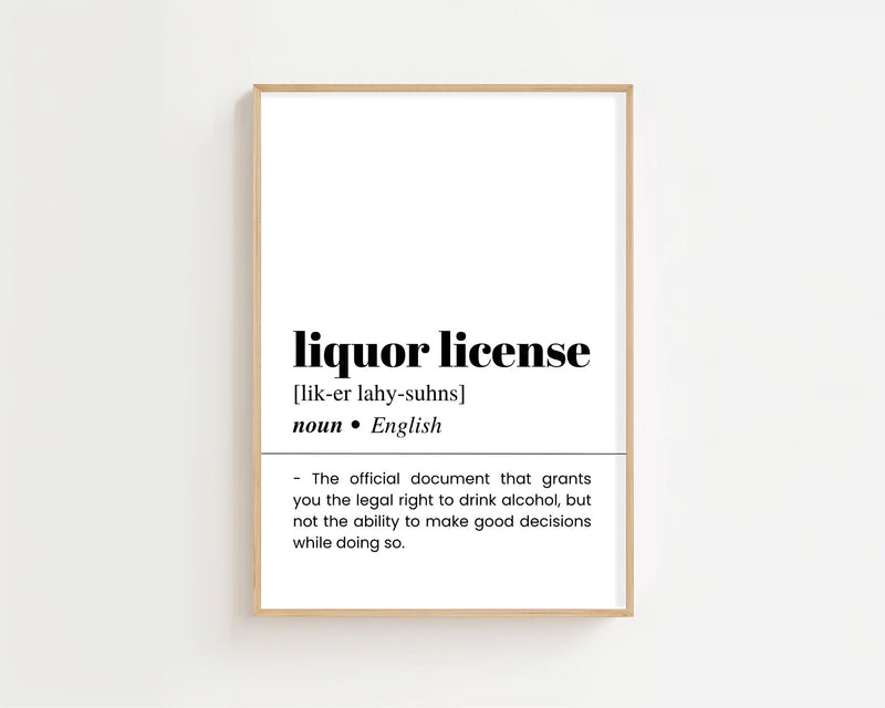 Liquor License Plakat - 21 x 29.7 cm (A4) - Nellastore