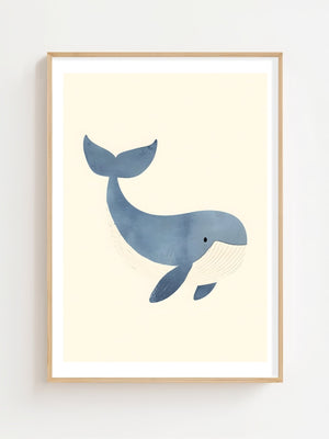 Little Blue Whale Plakat - 21 x 29.7 cm (A4) - Nellastore