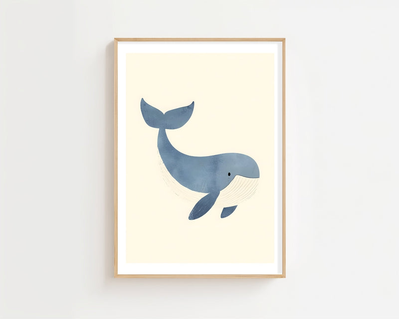 Little Blue Whale Plakat - 21 x 29.7 cm (A4) - Nellastore