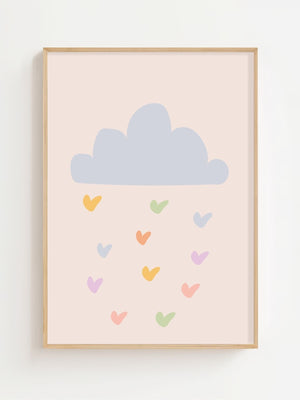 Little Cloud Hearts Plakat - 21 x 29.7 cm (A4) - Nellastore