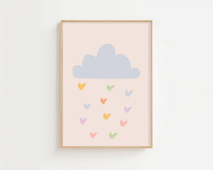 Little Cloud Hearts Plakat - 21 x 29.7 cm (A4) - Nellastore