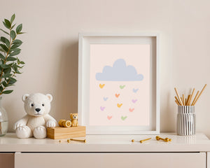 Little Cloud Hearts Plakat - 21 x 29.7 cm (A4) - Nellastore