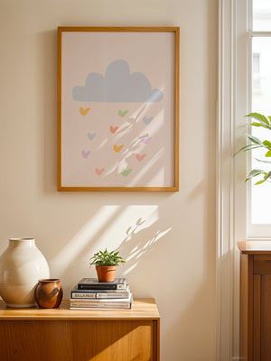 Little Cloud Hearts Plakat - 21 x 29.7 cm (A4) - Nellastore