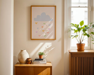 Little Cloud Hearts Plakat - 21 x 29.7 cm (A4) - Nellastore