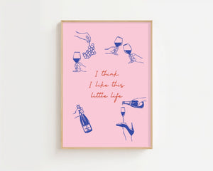 Little Life Wine Plakat - 21 x 29.7 cm - Nellastore