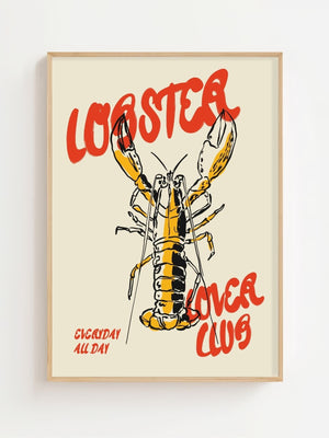 Lobster Lover Club Plakat - 21 x 29.7 cm - Nellastore