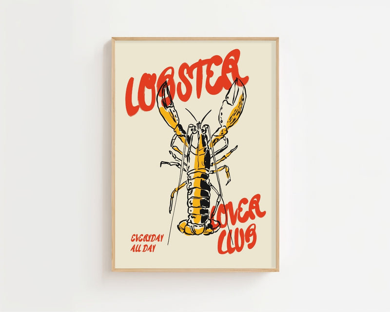 Lobster Lover Club Plakat - 21 x 29.7 cm - Nellastore