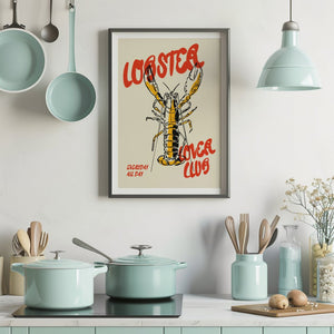 Lobster Lover Club Plakat - 21 x 29.7 cm - Nellastore
