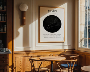 Løven Stjernetegn Plakat - 21 x 29.7 cm - Nellastore