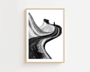 Lone Figure In The Flow Plakat - 21 x 29.7 cm (A4) - Nellastore