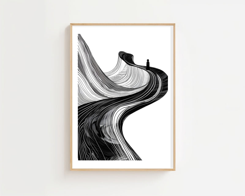 Lone Figure In The Flow Plakat - 21 x 29.7 cm (A4) - Nellastore