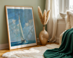 Lone Sailboat Plakat - 21 x 29.7 cm (A4) - Nellastore