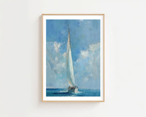 Lone Sailboat Plakat - 21 x 29.7 cm (A4) - Nellastore