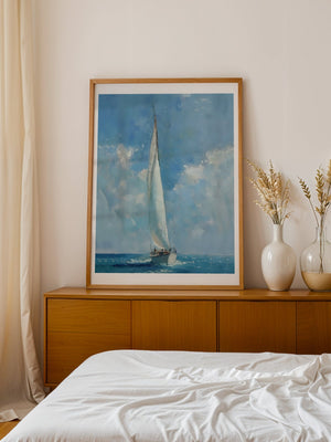 Lone Sailboat Plakat - 21 x 29.7 cm (A4) - Nellastore