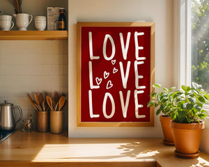 Love Love Love Plakat - 21 x 29.7 cm (A4) - Nellastore