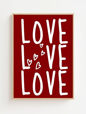 Love Love Love Plakat - 21 x 29.7 cm (A4) - Nellastore