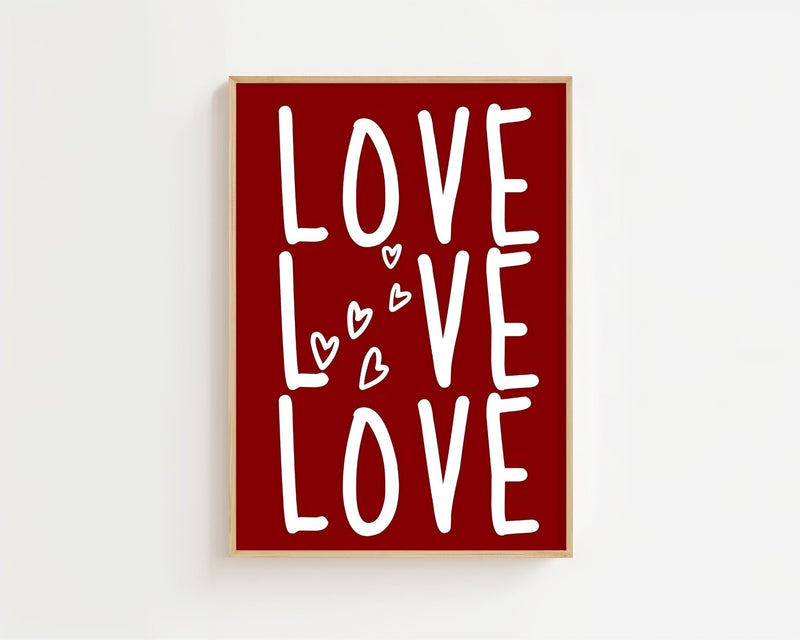 Love Love Love Plakat - 21 x 29.7 cm (A4) - Nellastore