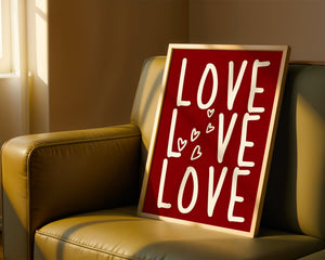 Love Love Love Plakat - 21 x 29.7 cm (A4) - Nellastore