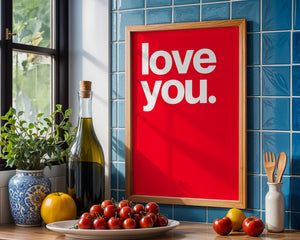 Love You Plakat - 21 x 29.7 cm (A4) - Nellastore
