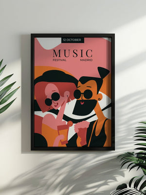 Madrid Music Night Plakat - 21 x 29.7 cm - Nellastore