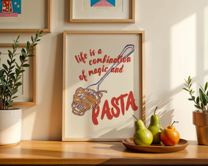 Magic and Pasta Plakat - 21 x 29.7 cm - Nellastore