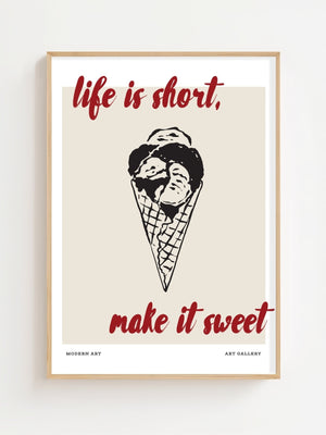 Make It Sweet Ice Cream Plakat - 21 x 29.7 cm - Nellastore