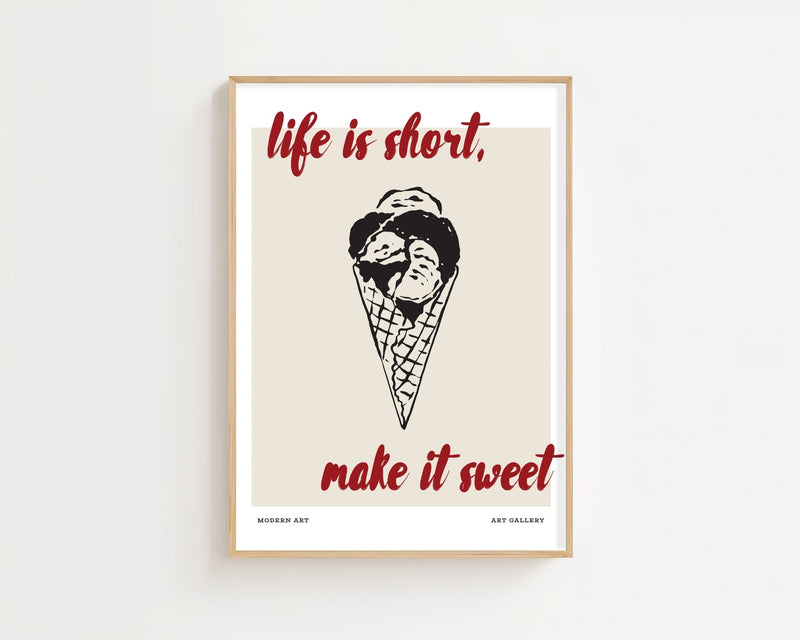 Make It Sweet Ice Cream Plakat - 21 x 29.7 cm - Nellastore