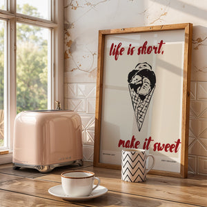 Make It Sweet Ice Cream Plakat - 21 x 29.7 cm - Nellastore