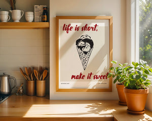 Make It Sweet Ice Cream Plakat - 21 x 29.7 cm - Nellastore