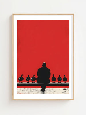 Man And His Ducks Plakat - 21 x 29.7 cm (A4) - Nellastore