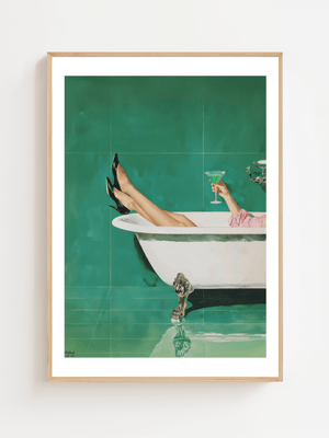 Martini In The Tub Plakat - 21 x 29.7 cm (A4) - Nellastore