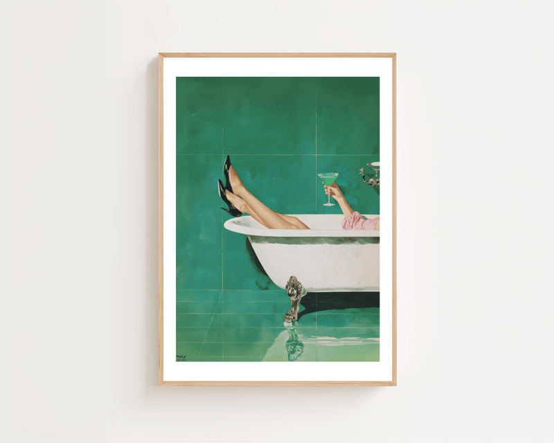 Martini In The Tub Plakat - 21 x 29.7 cm (A4) - Nellastore