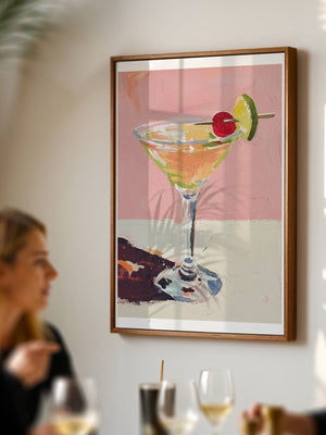 Martini With Lime And Cherry Plakat - 21 x 29.7 cm (A4) - Nellastore