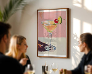 Martini With Lime And Cherry Plakat - 21 x 29.7 cm (A4) - Nellastore