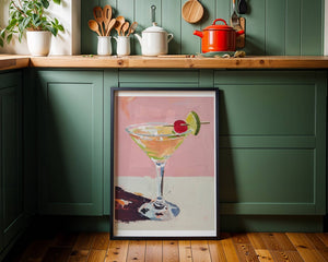 Martini With Lime And Cherry Plakat - 21 x 29.7 cm (A4) - Nellastore
