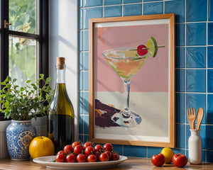 Martini With Lime And Cherry Plakat - 21 x 29.7 cm (A4) - Nellastore