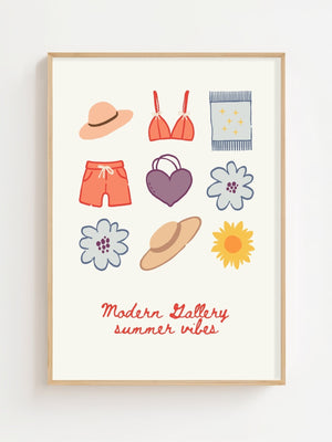 Modern Gallery Summer Vibes Plakat - 21 x 29.7 cm - Nellastore