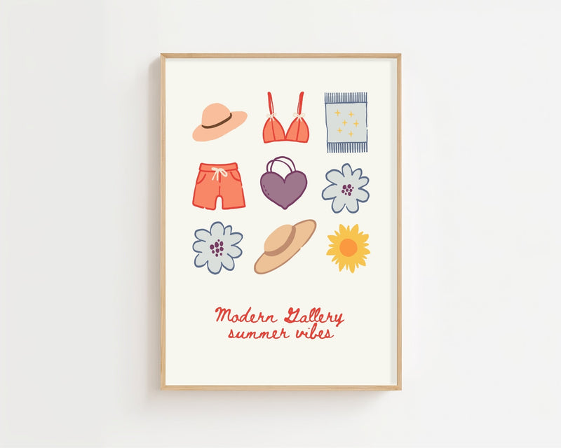 Modern Gallery Summer Vibes Plakat - 21 x 29.7 cm - Nellastore