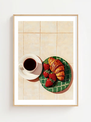 Morning Croissant Plakat - 21 x 29.7 cm (A4) - Nellastore