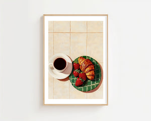 Morning Croissant Plakat - 21 x 29.7 cm (A4) - Nellastore