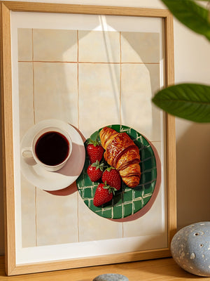 Morning Croissant Plakat - 21 x 29.7 cm (A4) - Nellastore