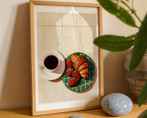 Morning Croissant Plakat - 21 x 29.7 cm (A4) - Nellastore