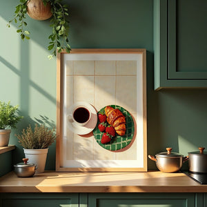 Morning Croissant Plakat - 21 x 29.7 cm (A4) - Nellastore