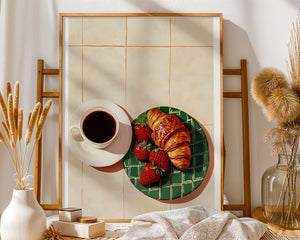 Morning Croissant Plakat - 21 x 29.7 cm (A4) - Nellastore