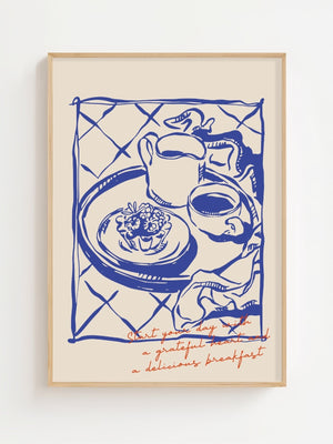 Morning Table Breakfast Plakat - 21 x 29.7 cm - Nellastore