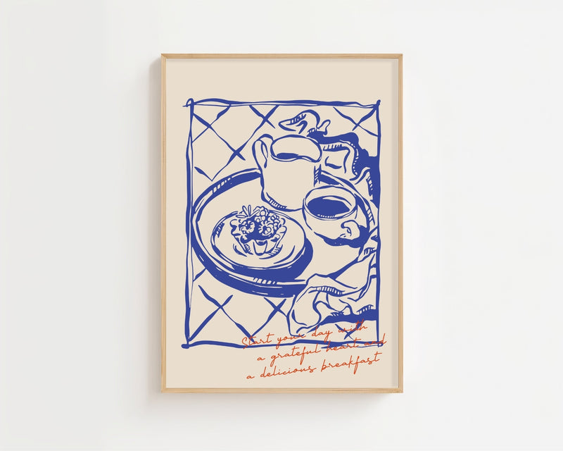 Morning Table Breakfast Plakat - 21 x 29.7 cm - Nellastore