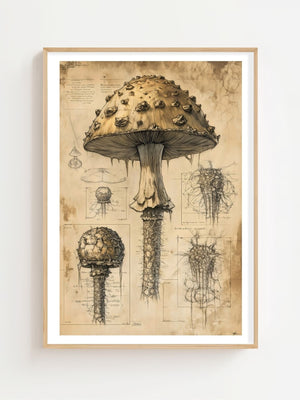 Mushroom Anatomy Plakat - 21 x 29.7 cm (A4) - Nellastore