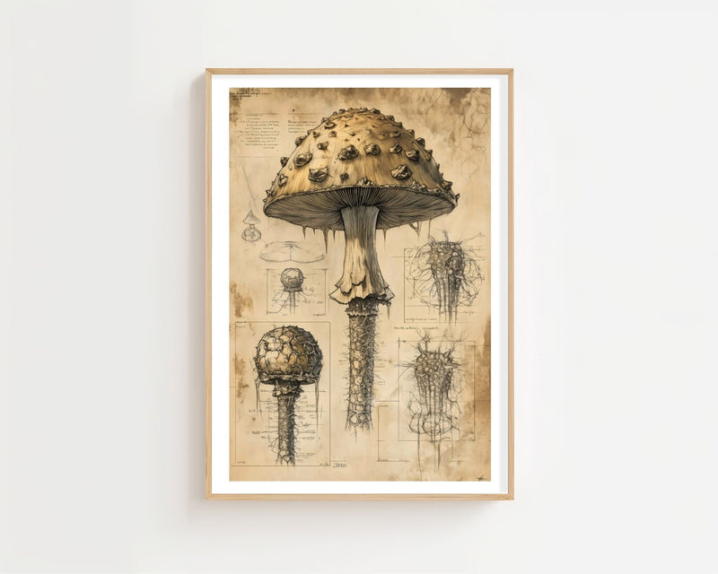 Mushroom Anatomy Plakat - 21 x 29.7 cm (A4) - Nellastore