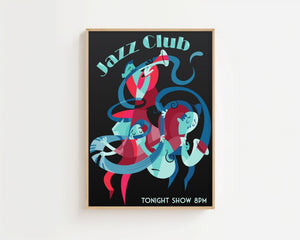 Neon Jazz Club Plakat - 21 x 29.7 cm - Nellastore